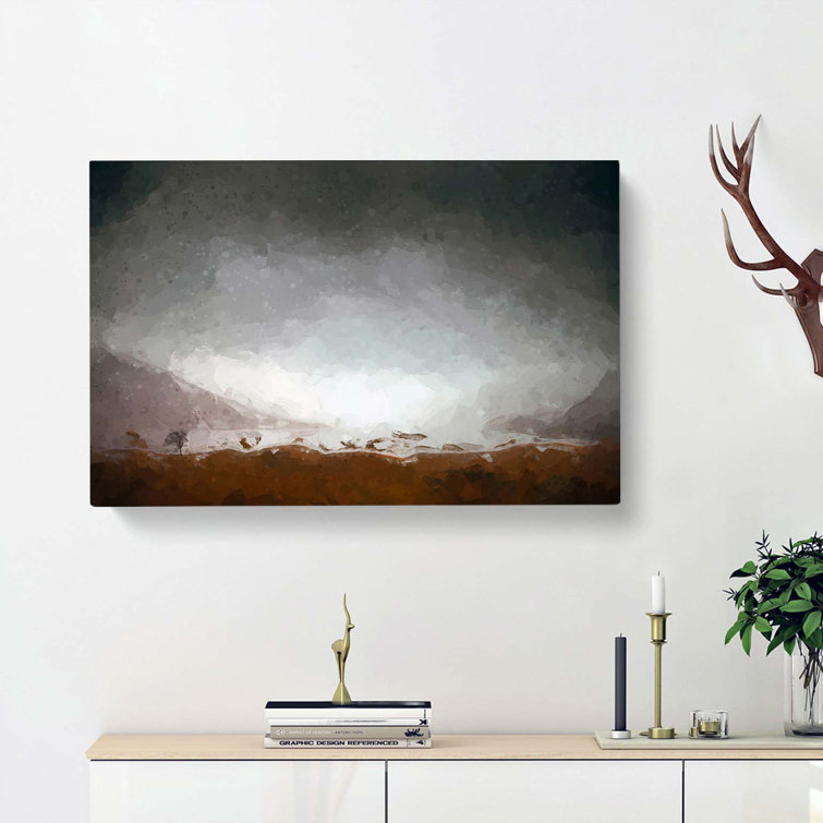 View Of Stirling In Scotland In Abstract - Wrapped Canvas Painting