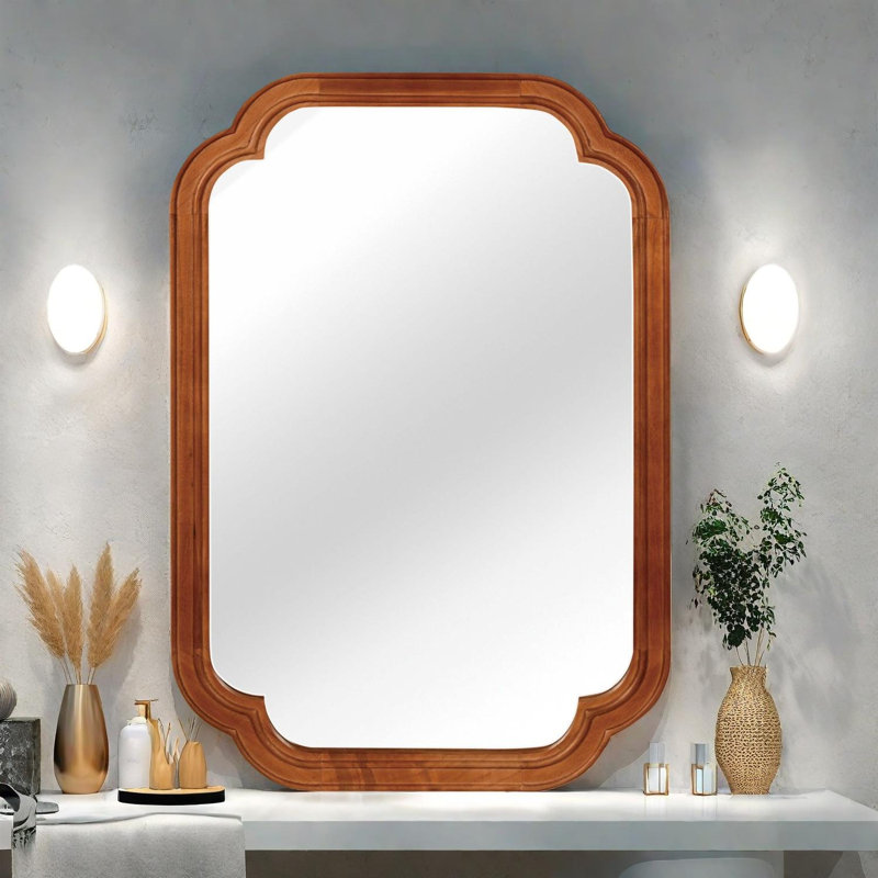 Miroir décoratif 20 "x 30", Bois jaune moyen