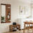 47.6*15.7In Wall Mounted Full Body Mirror Walnut, Multifunctional Panel With Shelf Hook For Living Room-1531170450
