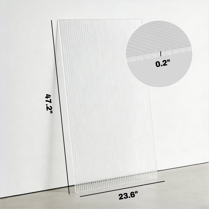Serre à panneaux en polycarbonate en PC transparent avec accès au mur, 47,2 x 23,6 po pour l'espace extérieur