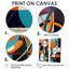 Bleu orange géométrique déchaîné - art mural bleu 2 panneaux-728682523-728682522-728682520
