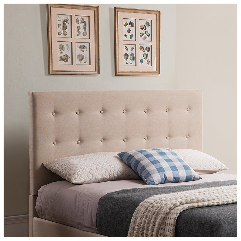 Tête de lit à panneau rembourré Krol, Très grand / Très grand californien, Taupe