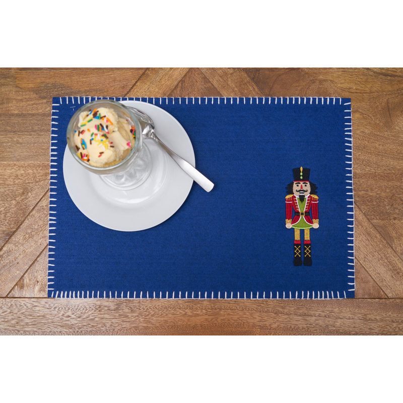 Nutcracker Felt Rectangle Placemat Set of 6