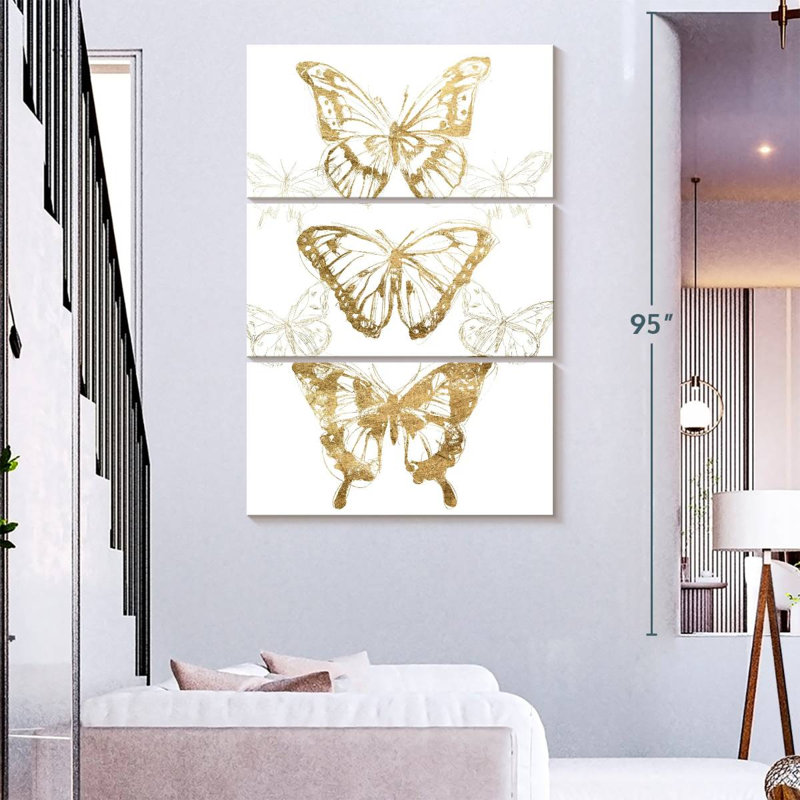 Brampt Gold Butterfly Contours II, H 23 po x l 14 po