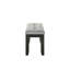 Banc contemporain avec revêtement en lin gris et pieds fuselés en bois, meuble rectangulaire