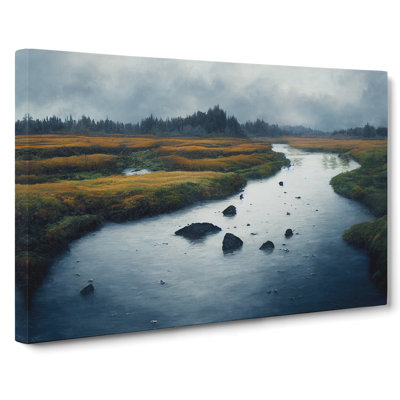 Stunning Forest River - Wrapped Canvas