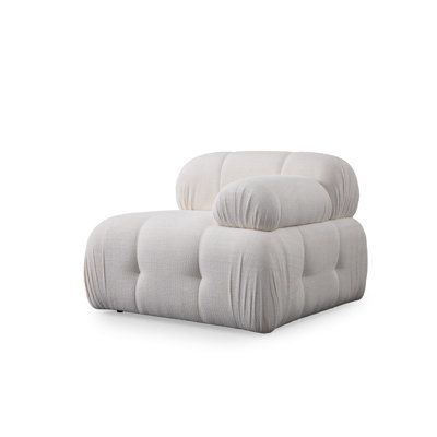 Élégant canapé 1 place en tissu de 37,4 po x 37,4 po x 29,5 po | Structure en bois de hêtre et en bois aggloméré, rembourrage en mousse souple 28 bandes et plumes 24 bandes | Comprend des coussins, des pieds en plastique noir | Parfait pour les salo