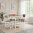 Berg 5Pc Counter Height Dining Table Set, White Wood, Padded Chairs