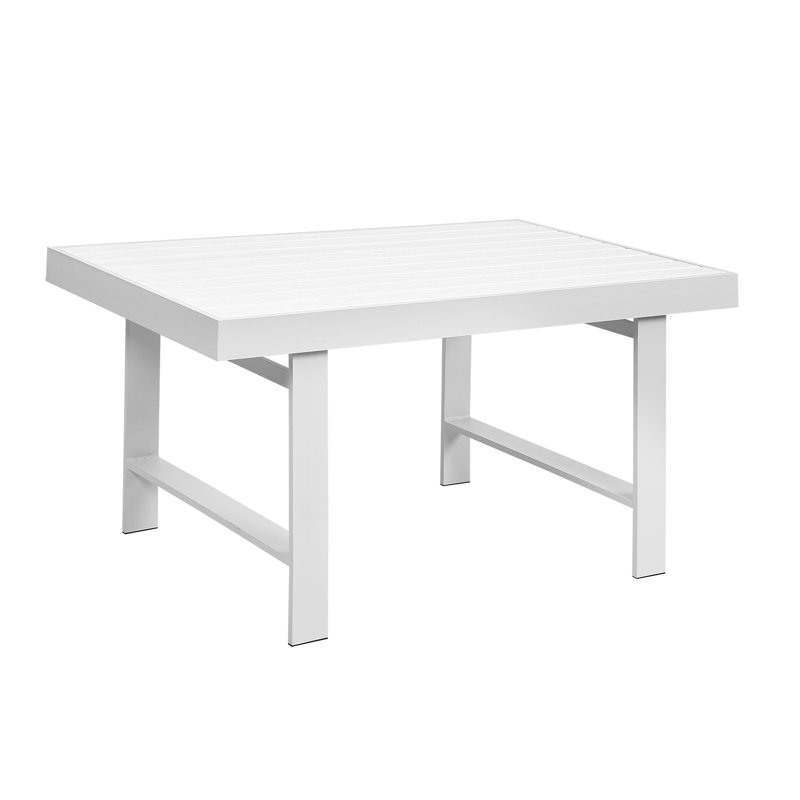 Brandtley Rectangular Metal Extendable Outdoor Dining Table - 129.54 cm W 80.01 cm D, White