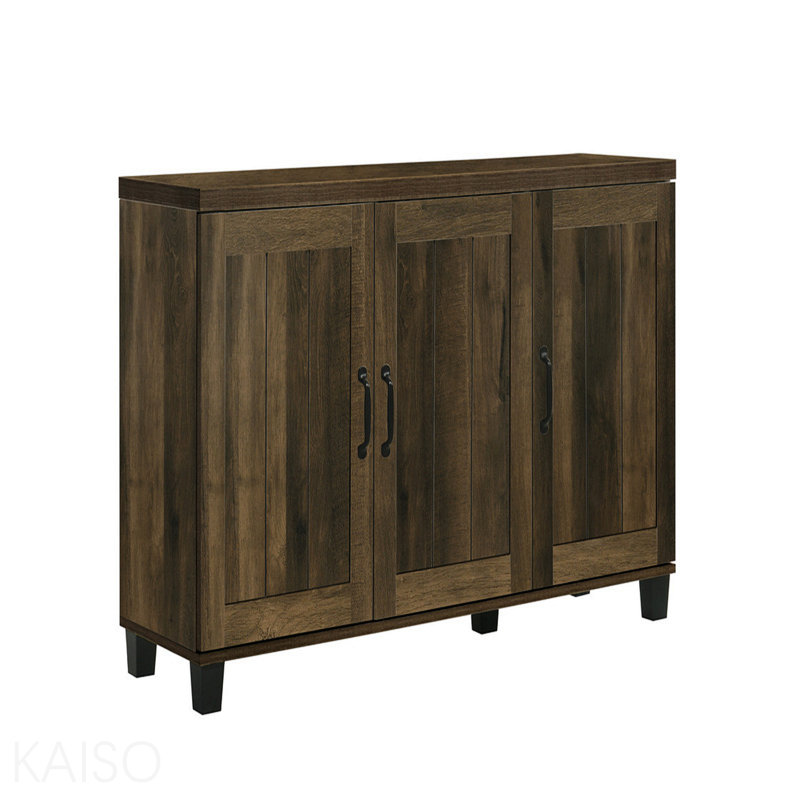 Armoire à chaussures 3 portes l 45 po finition chêne foncé