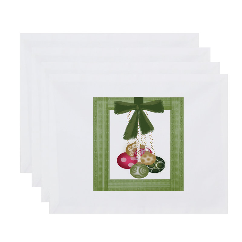 Polyester Abstract Rectangle Placemat, Bright green