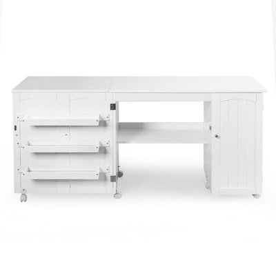 62.5'' x 20'' Foldable Sewing Table with Sewing Machine Platform and Wheels