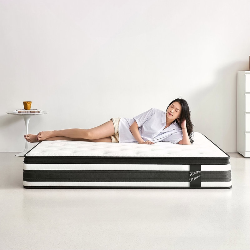 12 Inch Breathable Cool Oeko-Tex100 Cover Memory Foam Individual Pocket Spring Hybrid Mattress