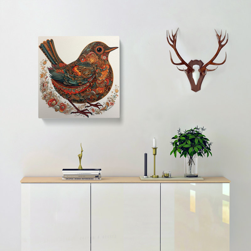Robin Paisley No.1 - No Frame Print, 50cm H x 50cm W x 3cm D
