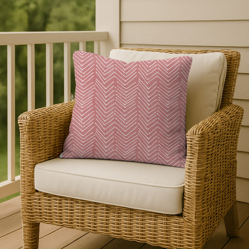  Housse et insert de coussin extérieur Scribble 14, Rose, 18 po x 18 po
