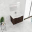 Meuble-lavabo flottant avec lavabo en résine - Portes à fermeture en douceur et conception moderne peu encombrante