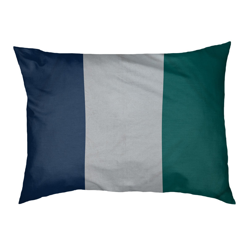 Coussin extérieur Phoenix, Grand (l 40 po x P 30 po x H 14 po), Bleu marine / argent métallique / vert nord-ouest