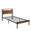 Structure de lit plateforme simple en métal avec tête de lit et pied de lit en bois avec doublure USB, lumières DEL, pas de sommier, grand rangement sous le lit, assemblage facile