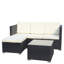 Ensemble de canapé et de table basse en rotin et osier 5 pièces, ensemble de mobilier de patio; canapé d'extérieur (coussin beige), ensemble d'extérieur de canapé d'extérieur