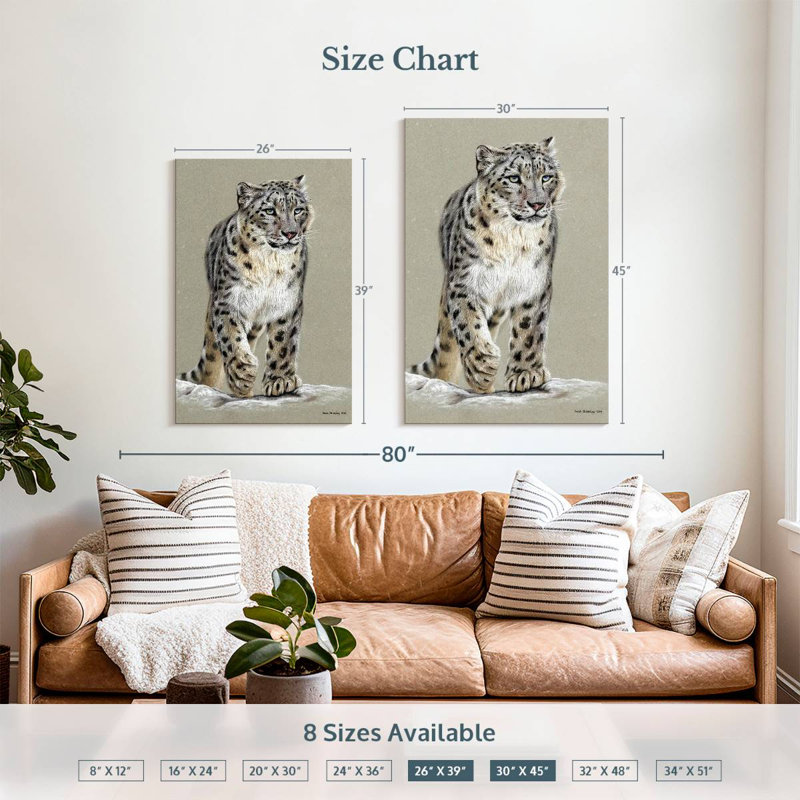 Brampt Snow Leopard II, 39" H x 26" W
