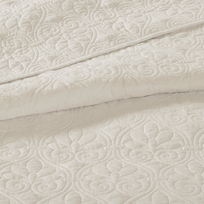 Reversible Bedspread Set Cream Queen