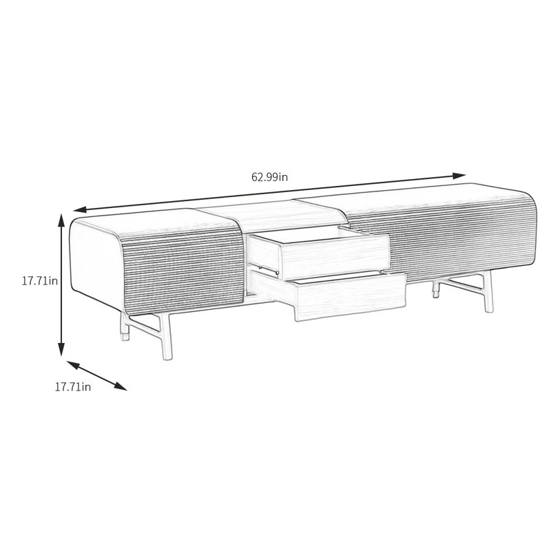 Banc de rangement rembourré en tissu, Gris / naturel