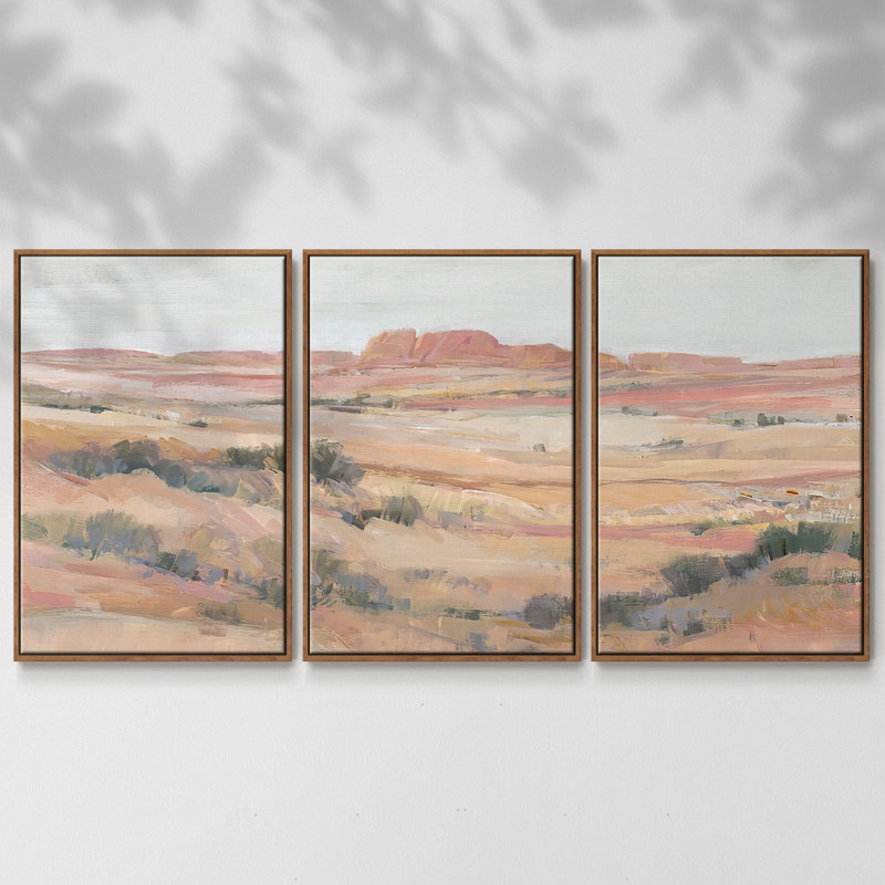 Southwest Landscape II - Toile encadrée à pièces multiples, H 40 po x l 78 po x P 2 po, Noyer