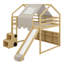 Lit mezzanine en bois avec cadre en forme de maison et auvent de style tente-511053758-511053753