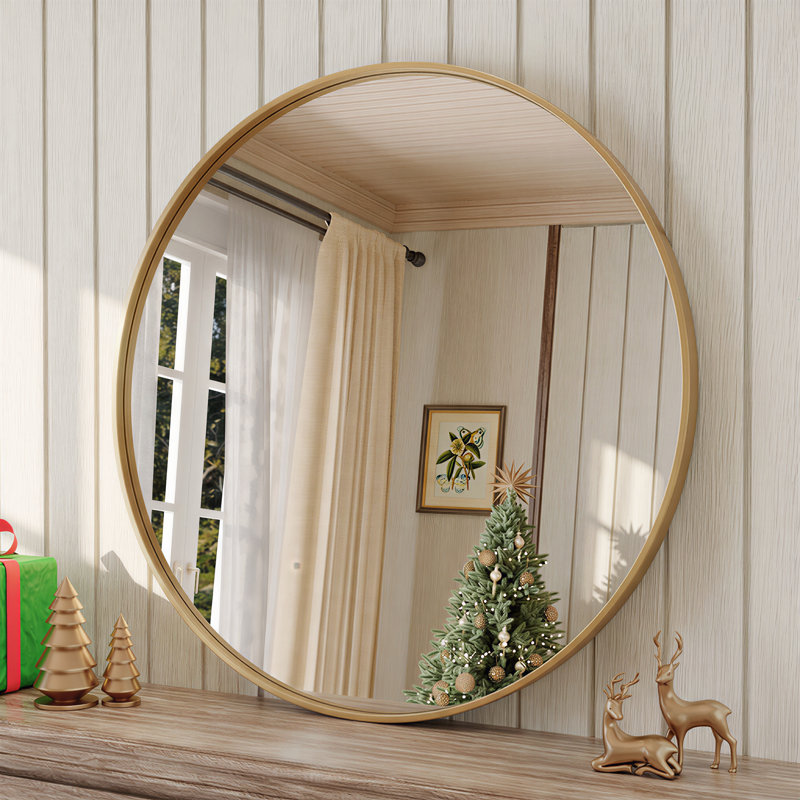 Miroir de salle de bain Lunara, 18 po x 18 po, Gold
