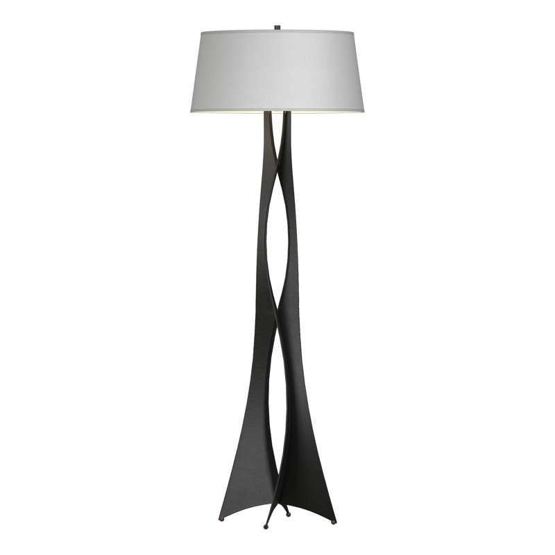 Moreau 62.6" Novelty Floor Lamp, Natural Anna, Black