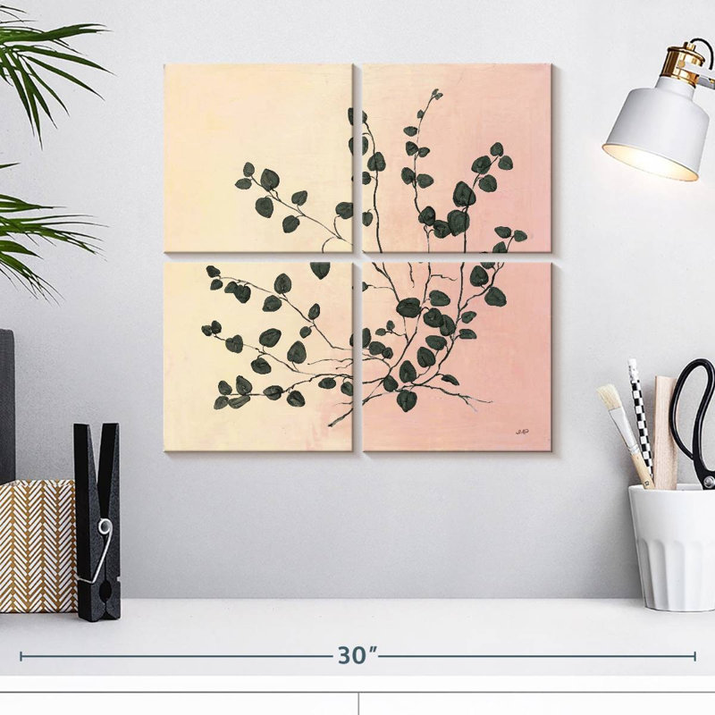 Étude botanique Harnek II - rosé, H 18 po x l 18 po