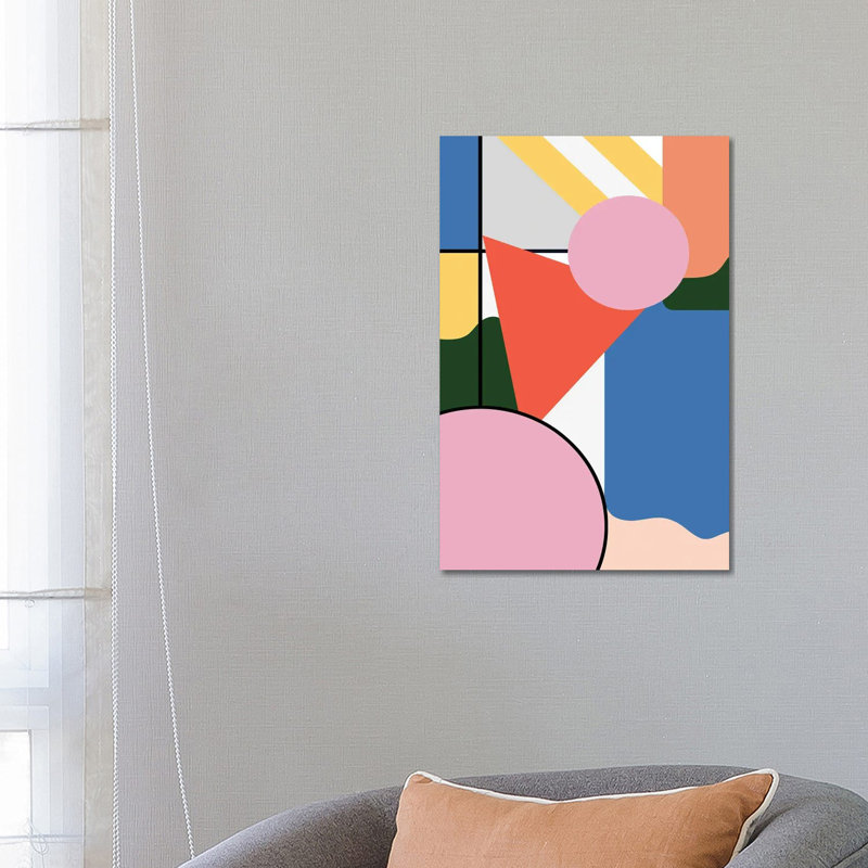 Simple Mondrian Bauhaus Shapes - Reproduction d'art mural - Toile tendue, Toile tendue, Ne s’applique pas, H 26 po x l 18 po