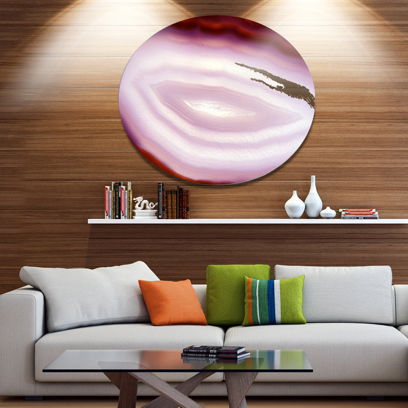 «Pink Agate Geode Geologique Crystals», impression sur métal, H 36 po x l 36 po