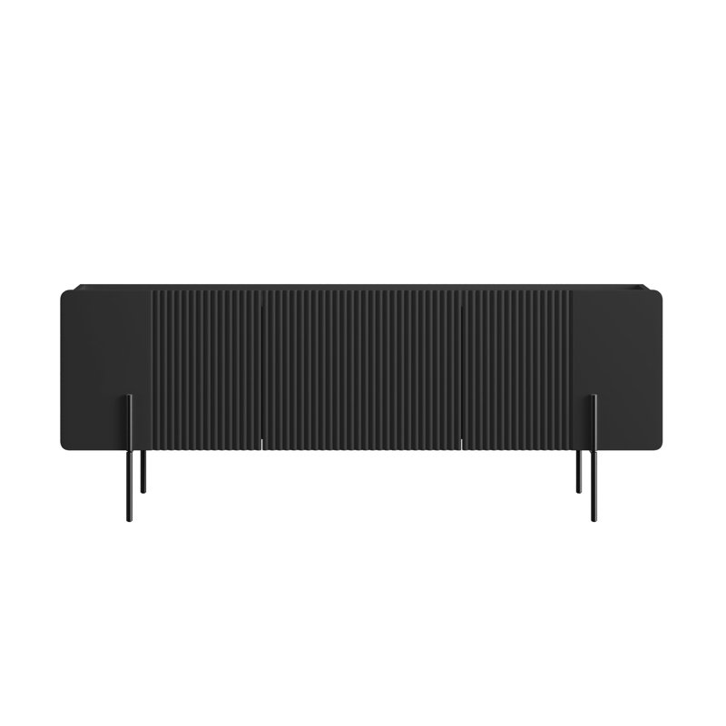 Ostrander Unfinished TV Stand for TVs up to 55", Black