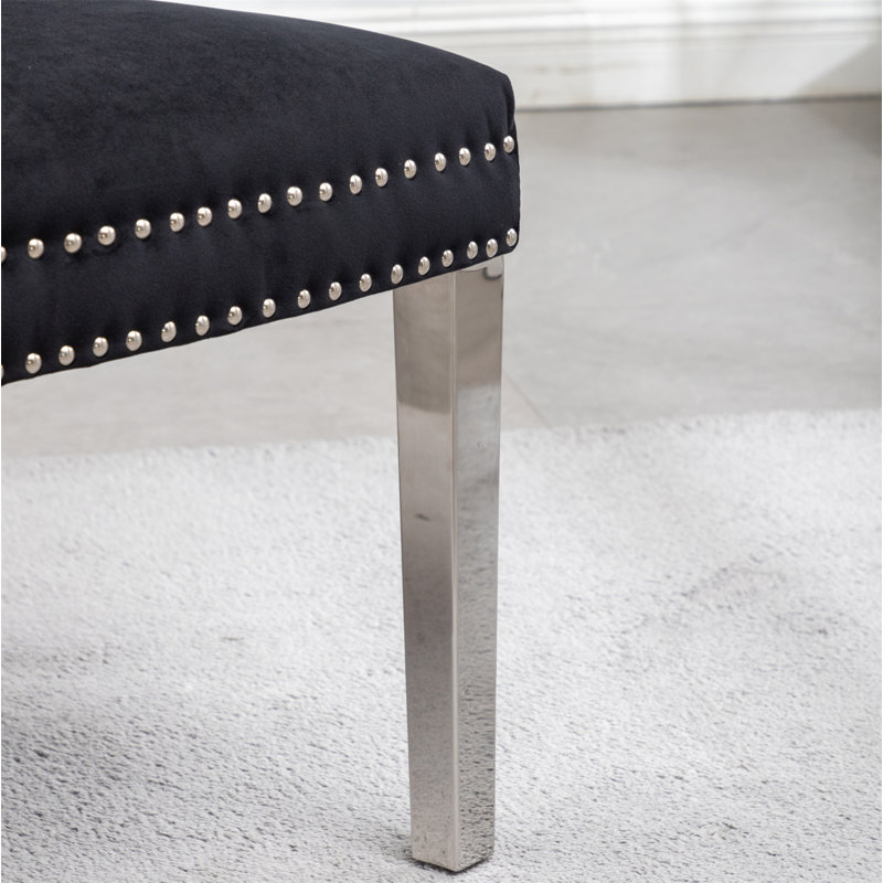 Chaise de salle à manger rembourrée Izzabelle, Noir