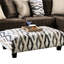 Microfibre douce à motif contemporain multicolore de style contemporain, revêtue de pieds en bois massif effilés, profondeur de 43 pouces, hauteur de 18 po, poids de 40 lb, largeur de 32 lb