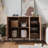 Storage Cabinet With Three Doors, Sideboard Buffet Storage With Adjustable Shelf, Coffee Bar Cabinet-1879323558-1910621296