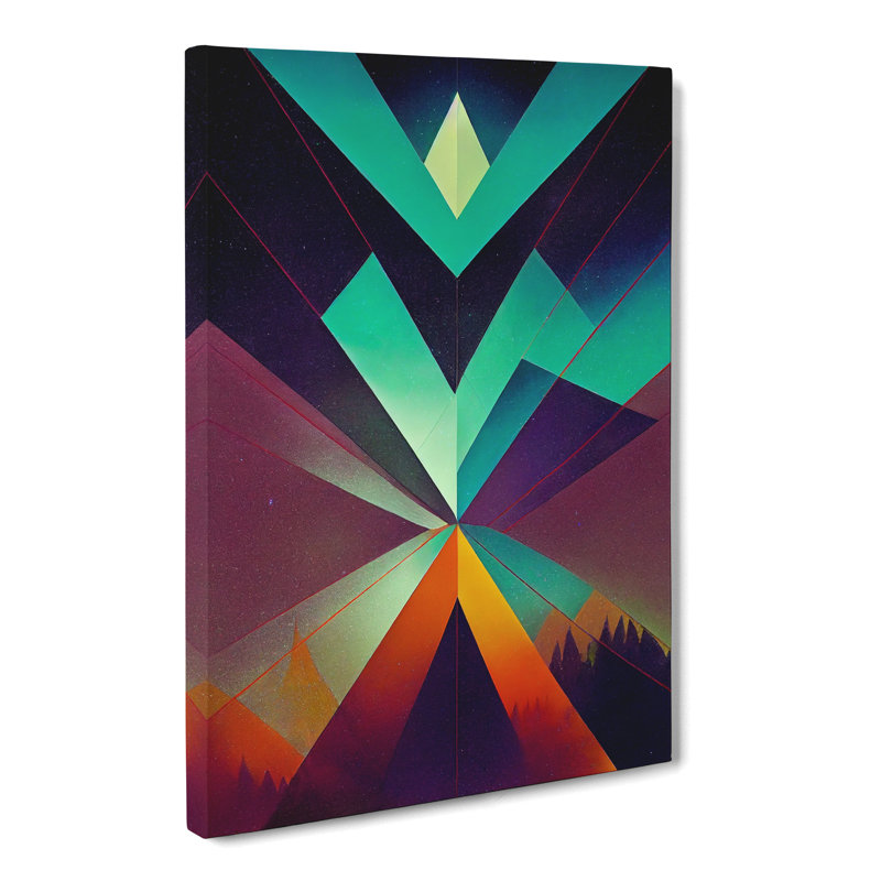Aurora Borealis Geometric - Wrapped Canvas, 76cm H x 50cm W x 3cm D