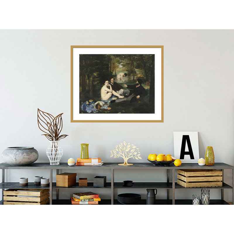 «Le déjeuner sur l'herbe» par Edward Manet, impression giclée sur cadre, H 33,5 po x l 40,48 po