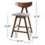 Tabouret de comptoir (2) - Tabouret gris foncé, 2 tabourets en bois d'hévéa