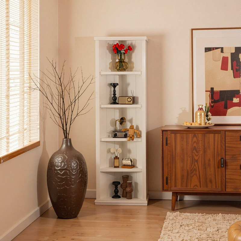 2-Piece Modular 5-Tier Bookcase Set – Space-Saving Vertical Storage Solution