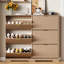 Armoire à chaussures avec 6 tiroirs rabattables, rangement pour chaussures d'entrée cannelé de 46,7 po de largeur, armoire autoportante en bois composite avec tablettes réglables-783619188