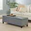 Banc de rangement/repose-pieds rembourré moderne Denali | Conception minimaliste avec rangement dissimulé et charnières à fermeture en douceur-32249973