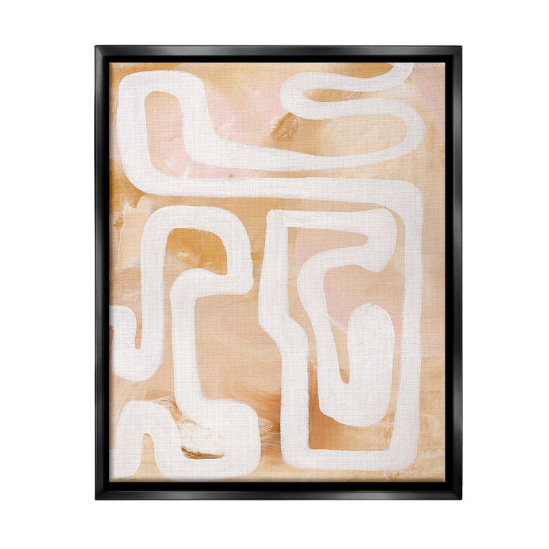«Mute Abstract Squiggle» par Design Fabrikken sur toile, Cadre flottant noir de jais, H 21 po x l 17 po