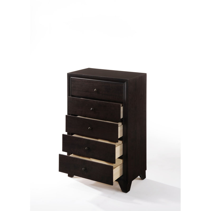 Commode 5 tiroirs Niraj, Noir