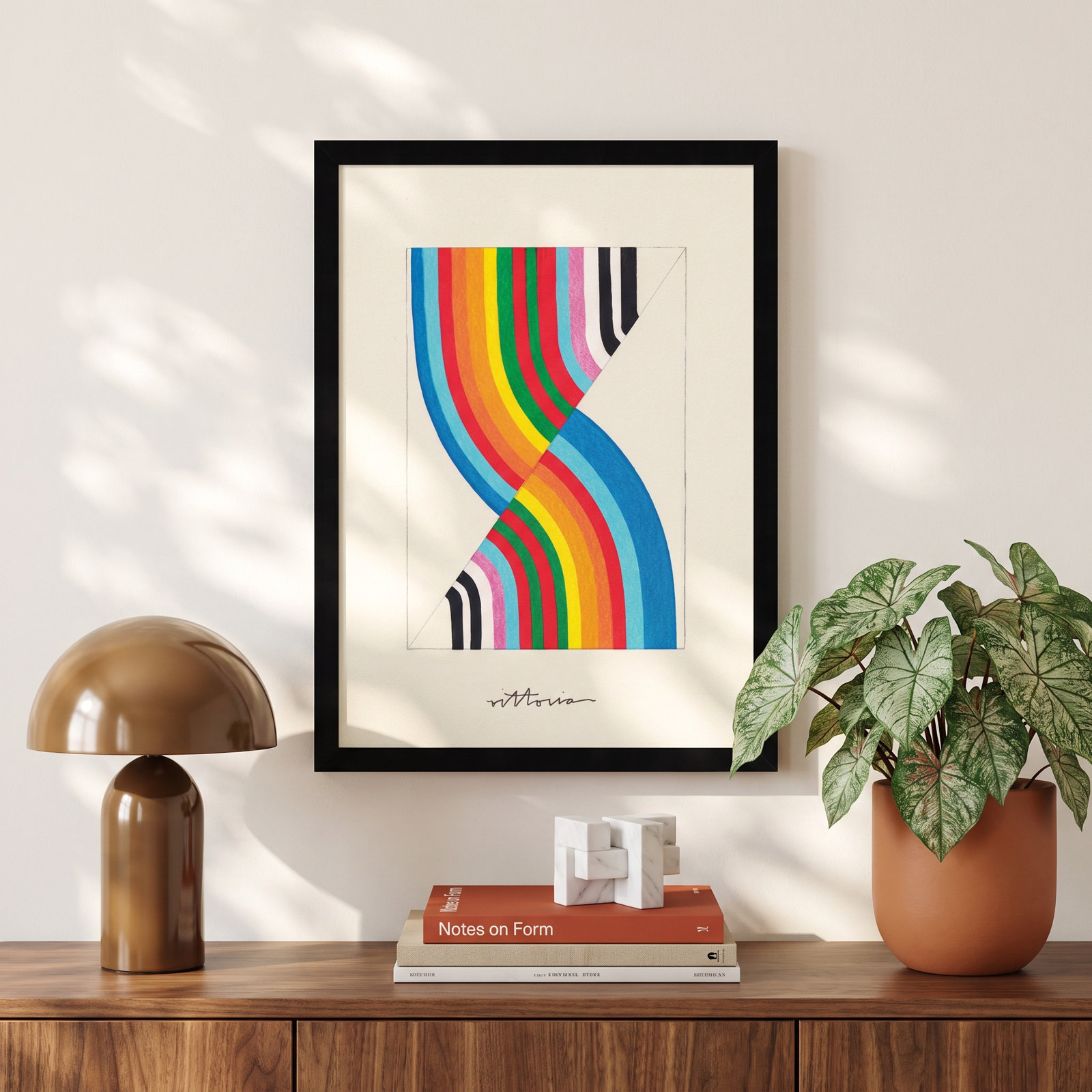 Olav "It's Always an Almost" Print, 16" W x 21" H x 1" D, Black Framed
