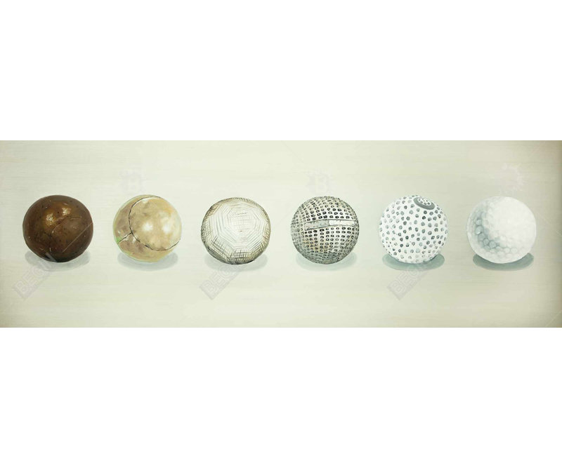 «Golf Ball Evolution» sur toile, H 20 po x l 60 po