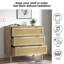 Commode d'appoint 3 tiroirs en rotin avec poignées en métal