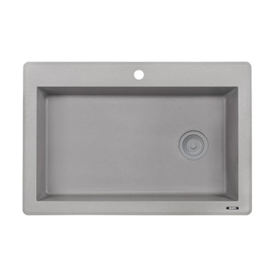 Ruvati 33 x 22 inch epiGranite Drop-in Topmount Granite Composite Quartz Single Bowl Kitchen Sink