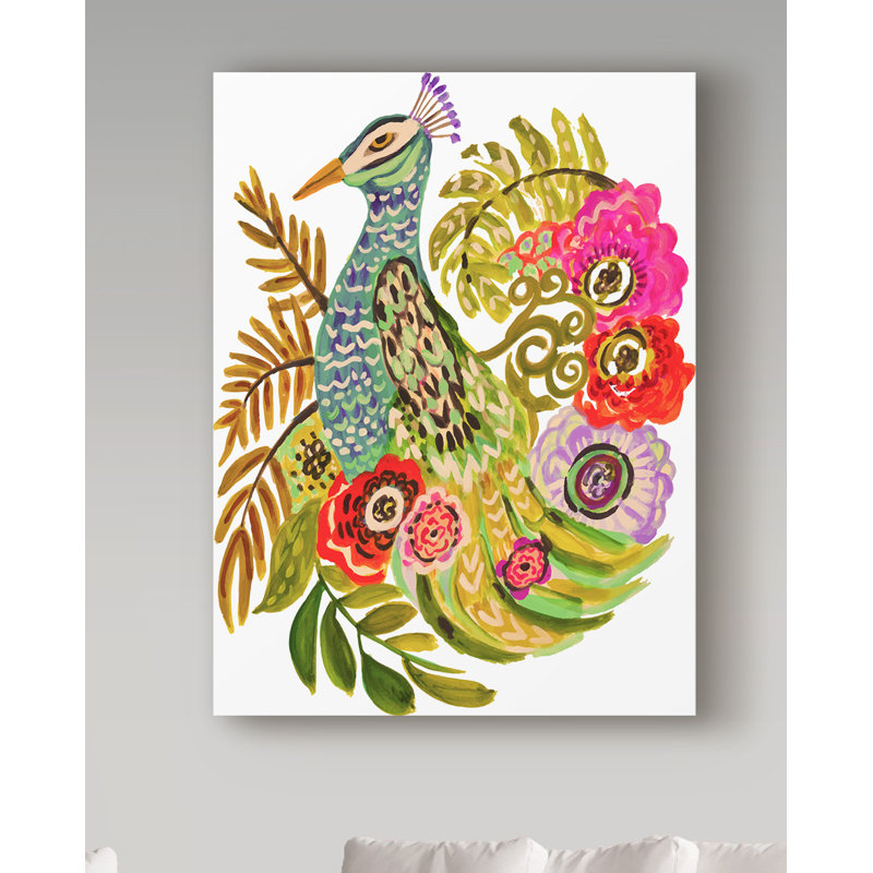 « peacock blue », reproduction de peinture à l’acrylique sur toile tendue, H 19 po x l 14 po x P 2 po